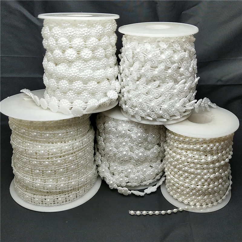 

2meter/bag Multi-size ABS Imitation Pearl Beads Chain Trim for DIY Wedding Party Decoration Jewelry Findings Craft Accessories
