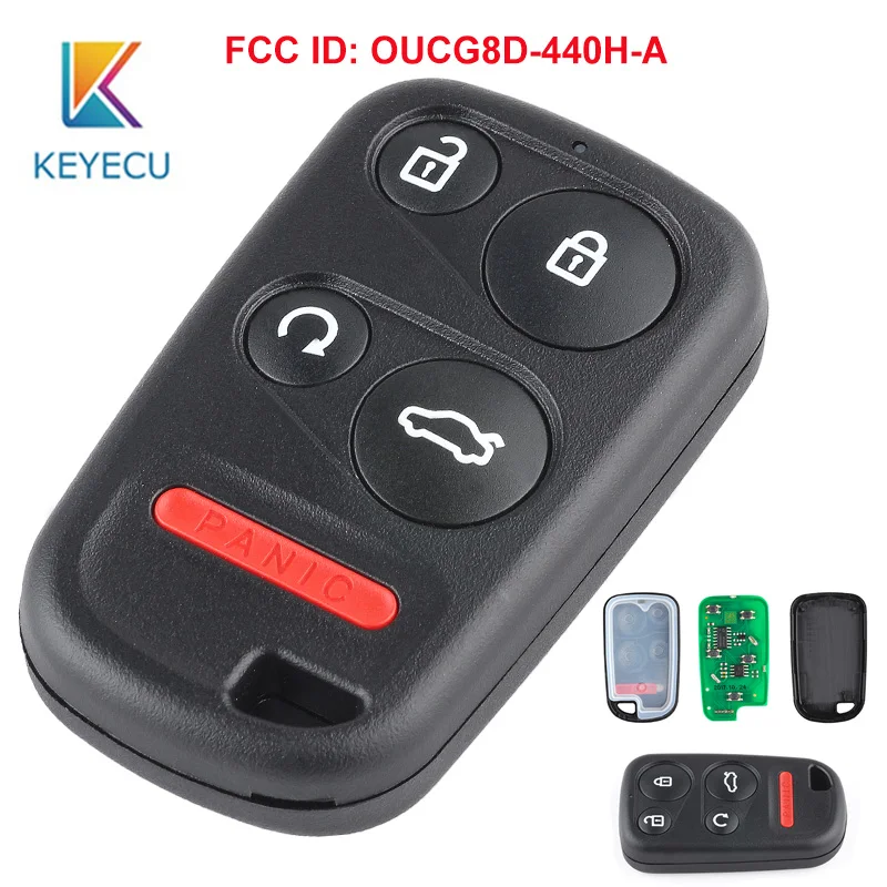 KEYECU для Honda Odyssey 2001-2004 Замена дистанционного брелока 5 Кнопка FCC ID: OUCG8D-440H-A