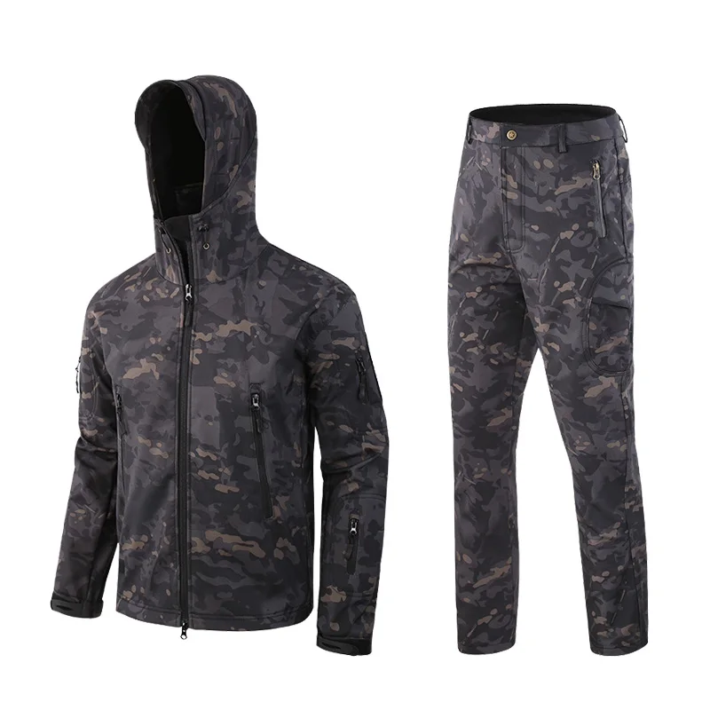  Military TAD Camouflage Shark Skin Soft Shell Tactical Suits Winter Autumn Waterproof Fleece Combat