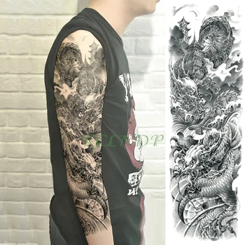

Waterproof Temporary Tattoo Sticker prajna tower full arm fake tatto body art flash tatoo sleeve large size tato for men women