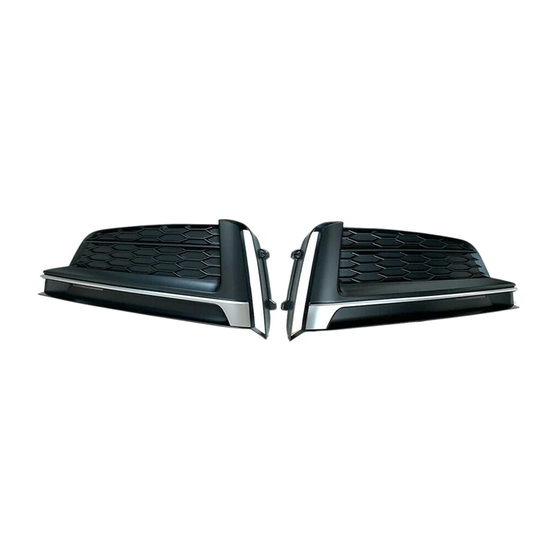 Front Fog Light Grille Fits Audi A5 B9 Sline S5 Front Bumper Lower Fog Light Lamp Grille Grill Cove Honeycomb Hex