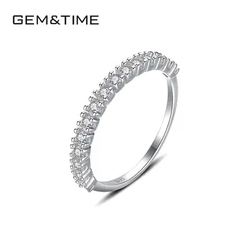

Gem&Time 100% 925 Sterling Silver Rings Fine Jewelry Baguet Row Engagement Clear Zircon Wedding Rings For Women Bijoux Femme