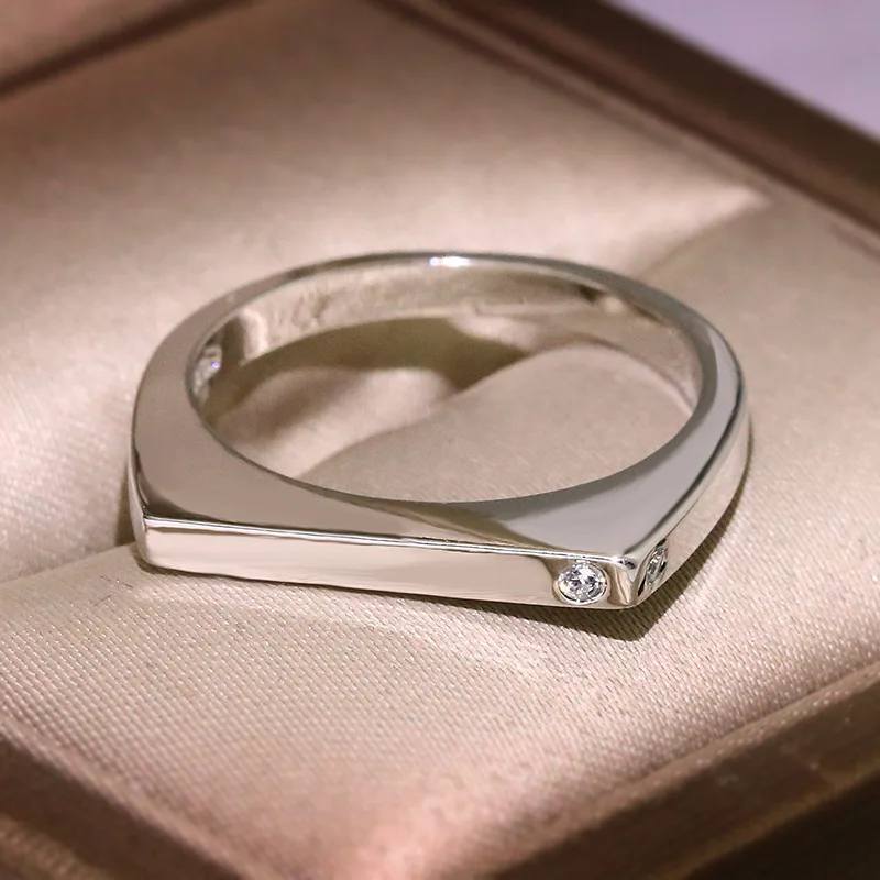 Simple Geometric Shape Square Ring Three Colors Party Bar Unisex Universal fashion rings fashion ring gold rings finger rings metal rings