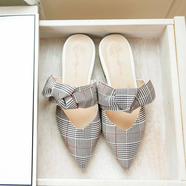tartan mules
