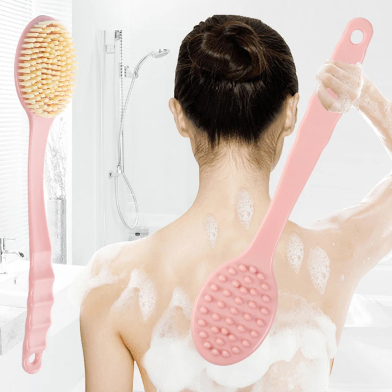 Bath Brush Back Body Bath Shower Sponge Scrubber Brushes with Handle Exfoliating Scrub Skin Massager Exfoliation Bathroom Brush