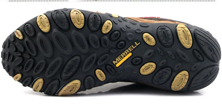 Merrell/Новинка года; Мужская дышащая походная обувь из коровьей кожи с сетчатым верхом; нескользящие уличные спортивные треккинговые кроссовки