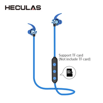 

Heculas Bluetooth Sport Earphone Support TF Card Wireless Stereo Earbuds Magnetic Earpieces With Mic For Phone