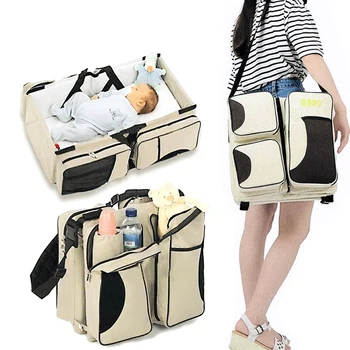 

Diaper Bag Backpack with Changing Bed Baby Bag Backpacks for Mom Multifunctional Baby Bed Mutifunction Travel Mummy Bag 2020