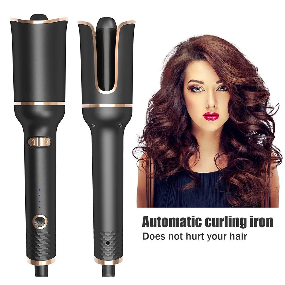 Auto rotativa cerâmica modelador de cabelo automático curling ferro ferramenta estilo do cabelo ondulação do ferro varinha rotação ar e onda curler cabelo vacilar