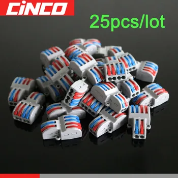 

25PCS/LOT SPL-62/42New 32 A Mini Fast Wire Connector Push-in Conductor Terminal Block Universal Wiring Cable Connector PCT 222