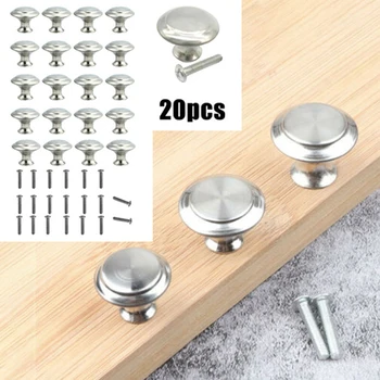 

Door Knobs Handles Drawer Bathroom Kitchen Cupboard Silver With Screws