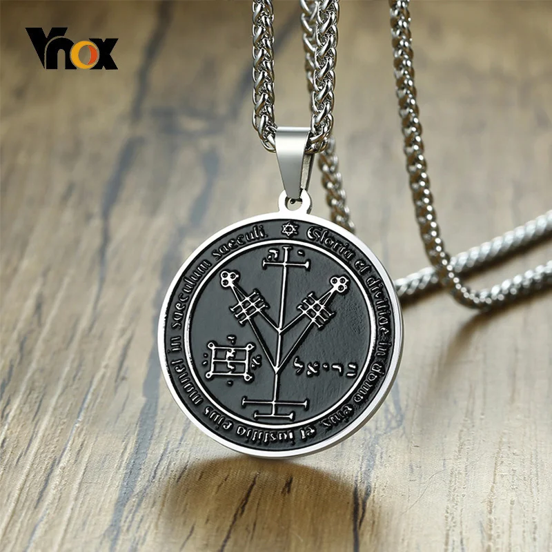 VASSAGO First Pentacle Of The Sun Pendant Necklace - Stainless Steel Talisman, Key Of Solomon Seal, Unisex - View #2