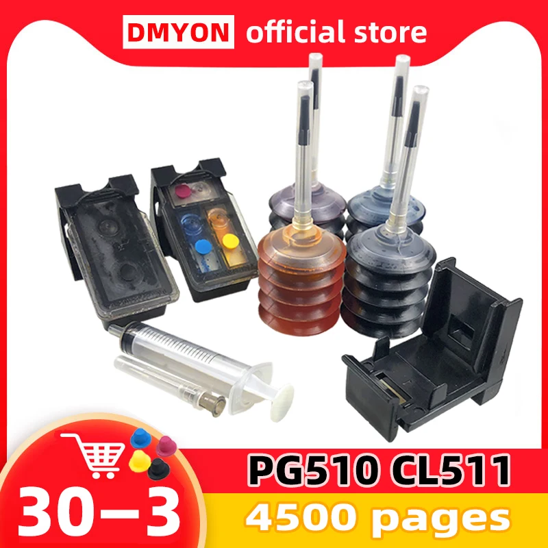 Чернильный картридж DMYON PG510 CL511 сменный для принтера Canon 510 511 XL MP240 MP250 MP260 MP280 MP480 MP490