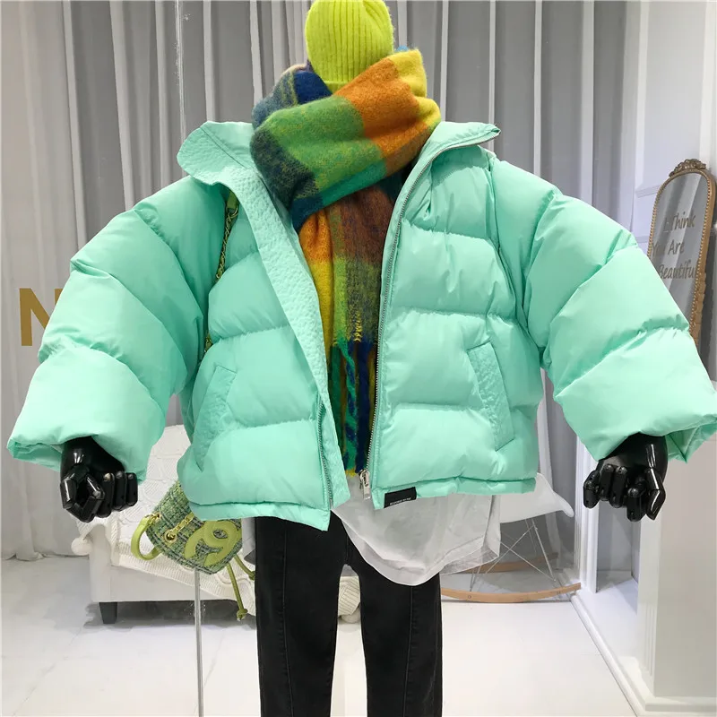 Зимние плотные куртки Abrigos Mujer Invierno Ropa De Invierno Para Mujer, Зимние Женские однотонные пальто с широкой талией в Корейском стиле