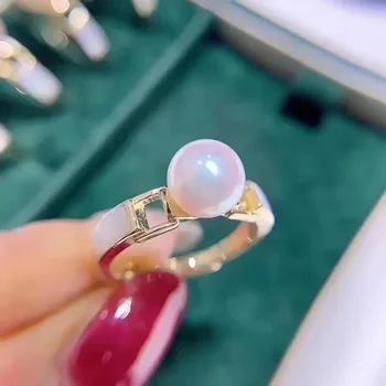 

Classic Rings Resizable Design Rings Base 925 Silver Pearl Rings Settings Women DIY Pearl Rings Accessory No Pearl