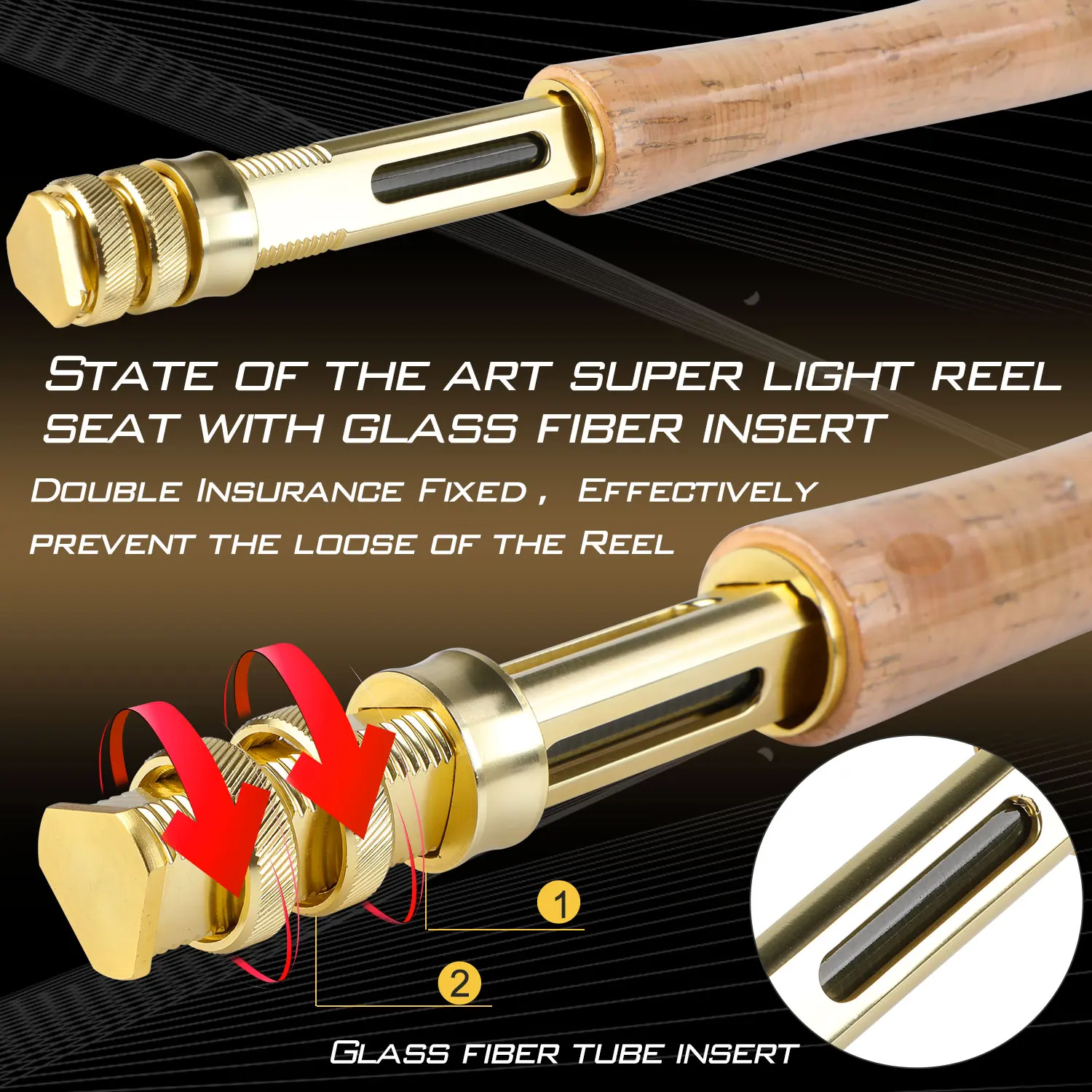 Sougayilang 4 Section Carbon Fiber Fly Fishing Rod Ultralight Weight Fly Fishing Rod Lake River Fishing Tackle