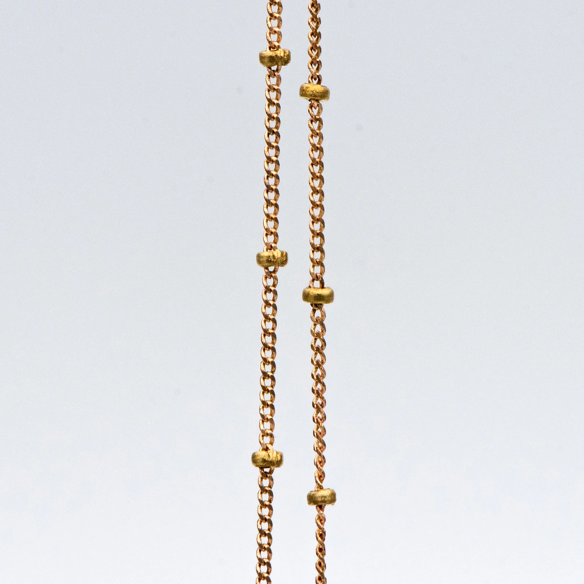 

Raw Brass Satellite Chains, 1mm Curb Chain with 2mm Rondelle Beads, DIY Necklace Chain Wholesale (#LK-264-RB)/ 1 Meter=3.3 ft