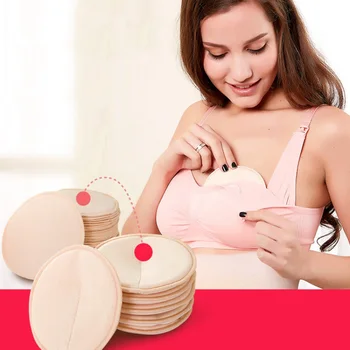 

4pcs Reusable Washable Breathable Absorbent Nursing Breast Pads Anti-overflow Baby Feeding Breastfeeding Pads For Maternity Mom