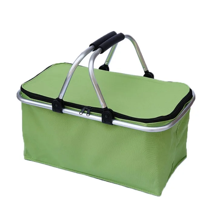 Folding Picnic Camping Shopping Basket Insulated Cooler Cool Hamper Zip Hand Bag Waterproof Bags PAK55