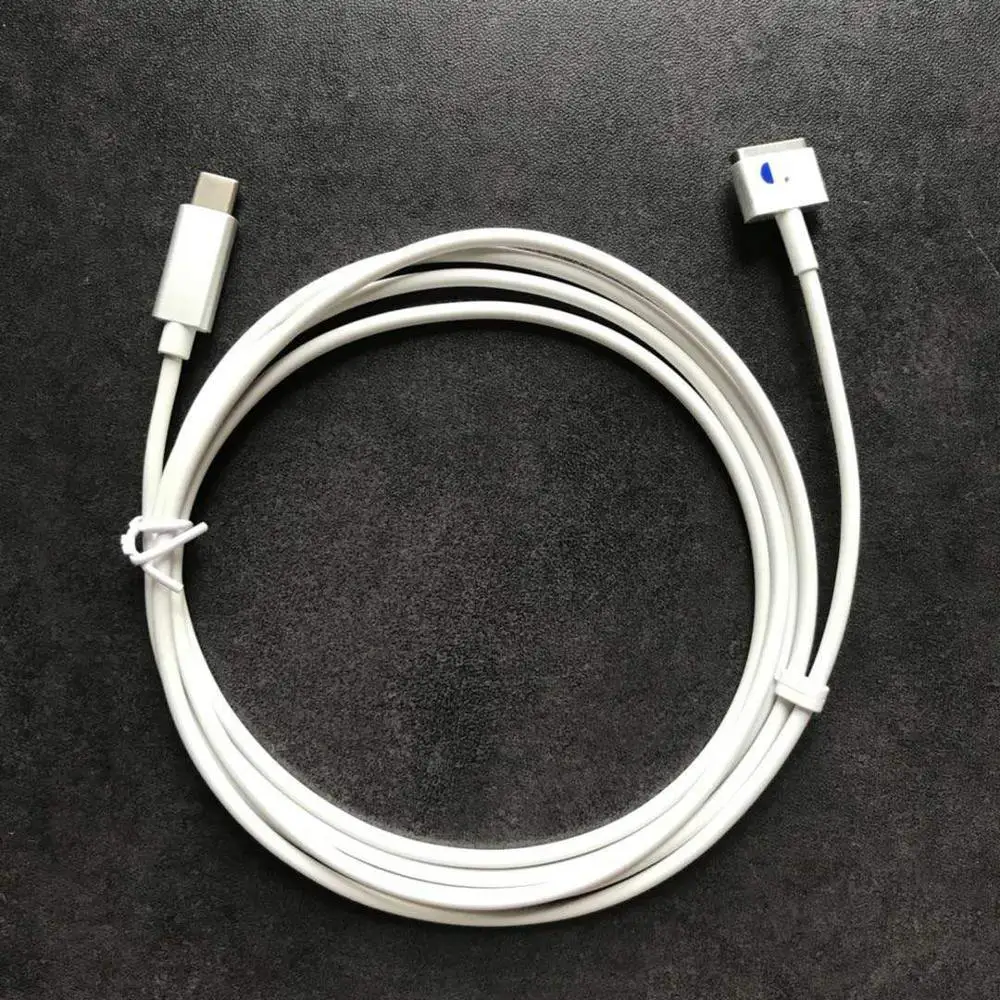  New Replacement USB-C type To MagSaf*2 T tip cable Cord For Apple Macbook Retina Pro Air 45W 60W 85