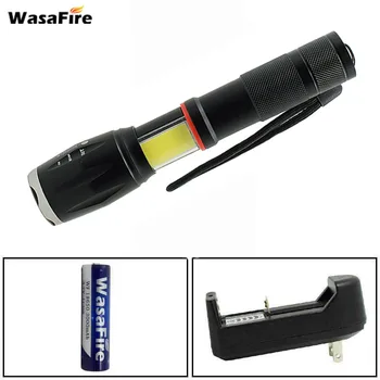 

WasaFire Telescopic Zoomable LED Flashlight Powerful 3800 Lumens Multifunction Tactical Flashlights Portable 4 Modes Lantern