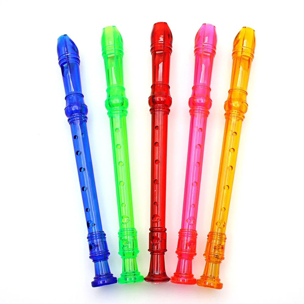 

Soprano Recorder ABS 8 Holes Transparent with Cleaning Stick Fingering Chart Introduction for Children Beginners Instrument Blue
