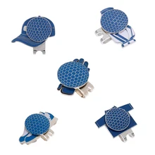 5 шт. из нержавеющей стали креативный мяч для гольфа маркер с шляпой клип синий