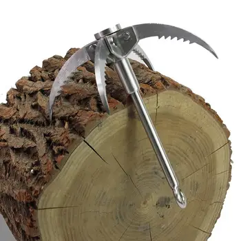 

DishyKooker Outdoor Survival Climbing Stainless Steel Foldable Grappling Hook Mountaineering Survival Rescue Claw