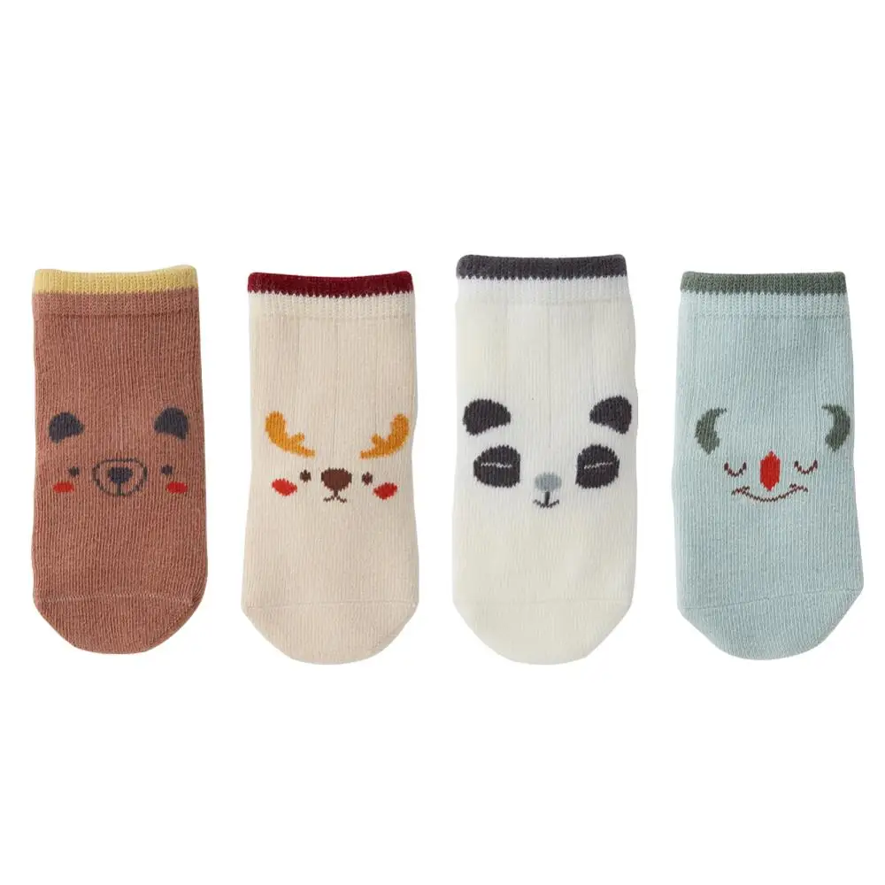 Niduo Bear/4 пар/лот, подарочные носки для новорожденных, носки для малышей, зимняя теплая одежда для маленьких мальчиков, аксессуары, милый мультфильм