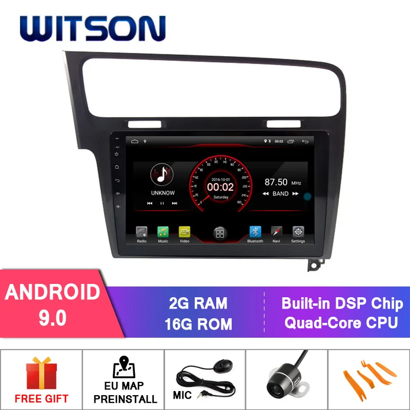 WITSON 10," FULL HD сенсорный экран Android 9,0 Восьмиядерный Автомобильный gps Мультимедиа Навигация для Volkswagen GOLF 7 2013 - Цвет: Quad core 16G ROM