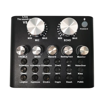 

Professional Live Mixer DJ Live Equipment Sound Card Microphone Set for YouTube/Video Conference/Gaming/Zoom/Skype