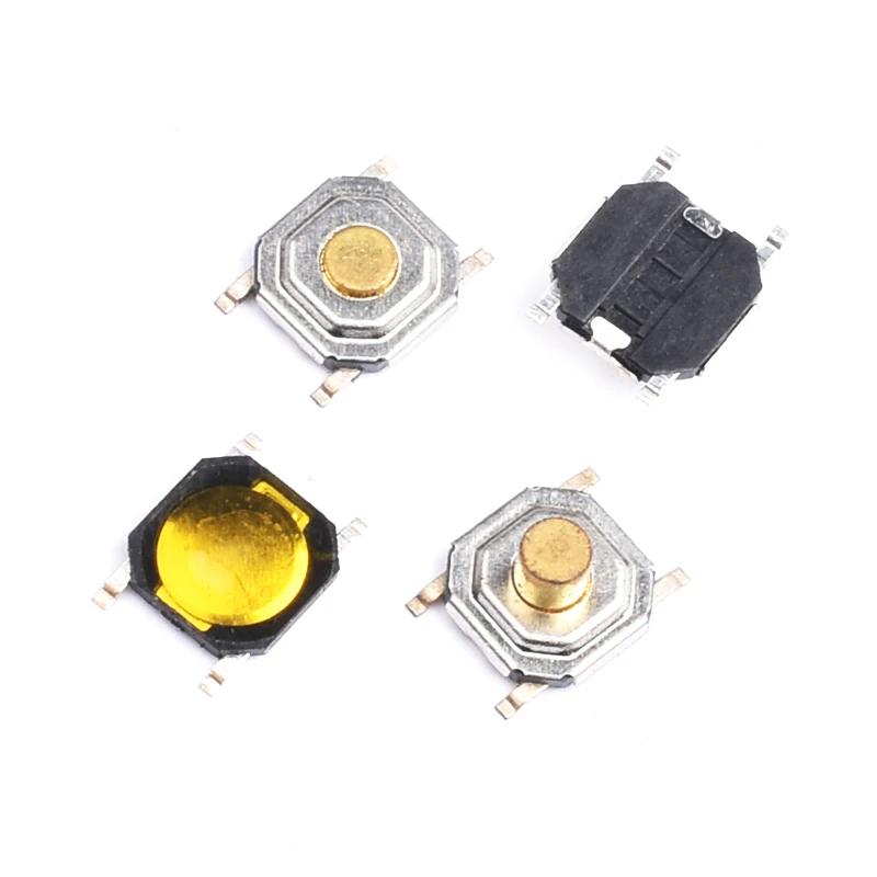 50PCS 택트 스위치 실리콘 버튼 마이크로 스위치 3*4*2mm 3x6x4.3mm 2Pin 3x6x2.5mm 4*4*1.5mm SMD 4 피트