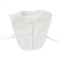 Женский шифон ложный воротник прозрачный полый зубчатый кружевной отворот Съемная Половина Рубашка Блузка аксессуары для одежды