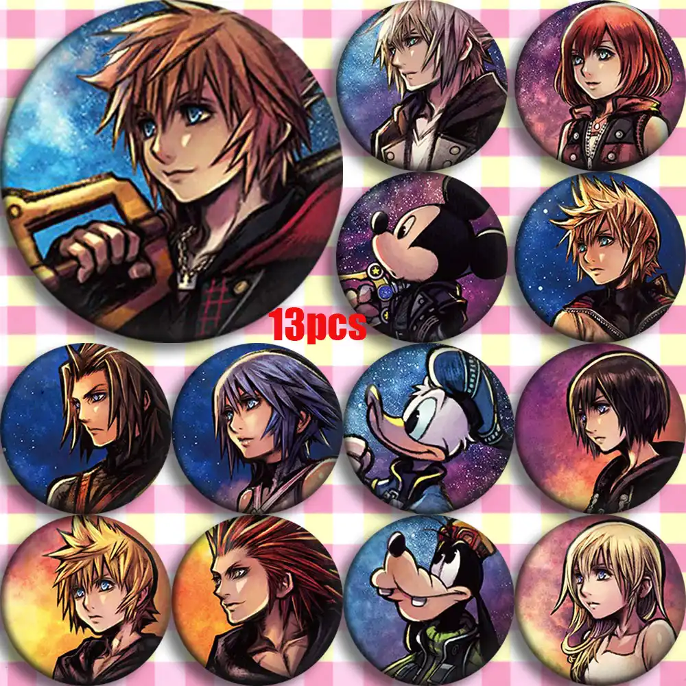 Kingdom Hearts Game Badge Anime Badge Sora Riku Kairi Ventus Aqua Metal Badge Pins Brooch Pins Brooches Aliexpress