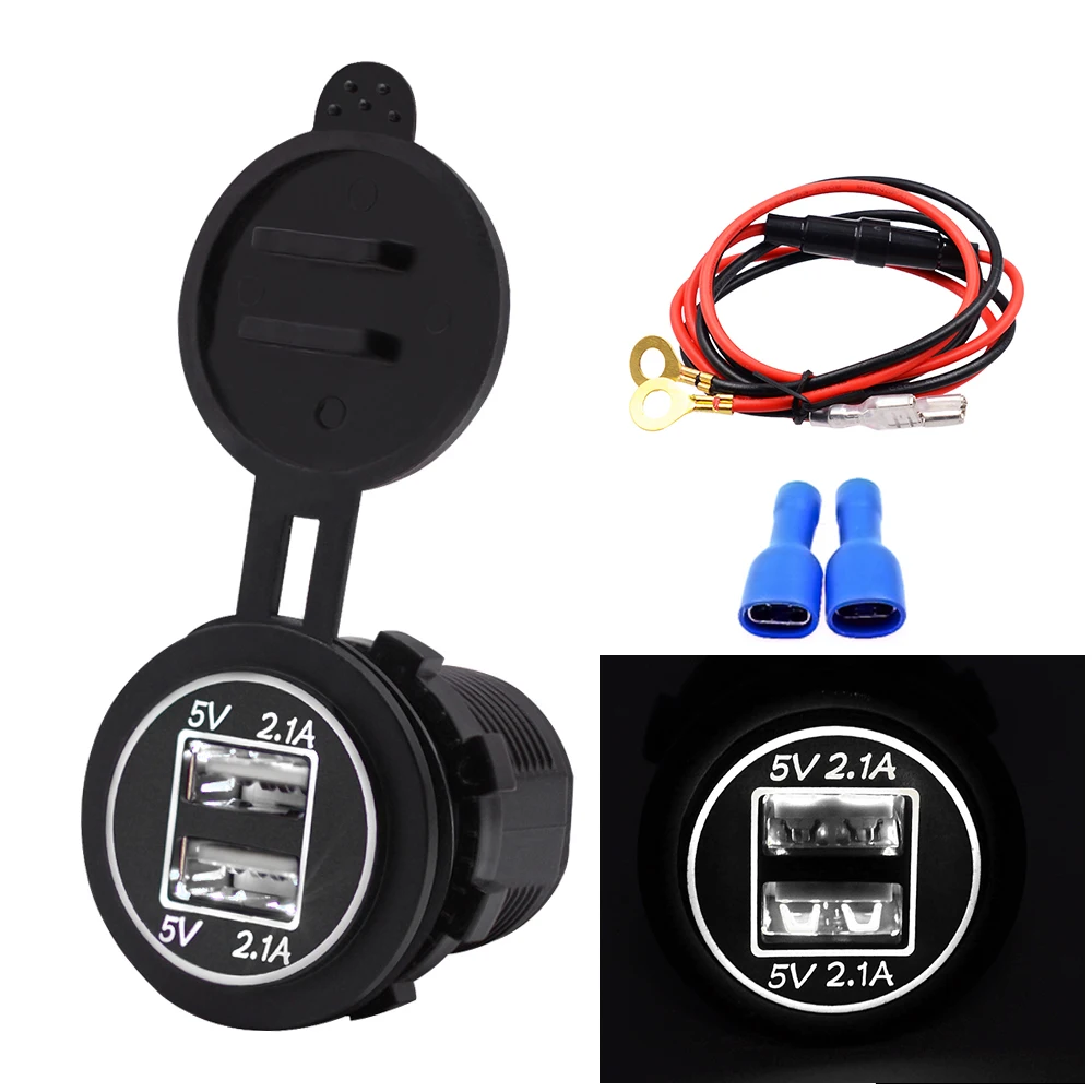 12-24V Быстрая зарядка 5V 2.1A Водонепроницаемый двойной usb зарядка мобильного телефона зарядное устройство для автомобиля лодки морской мотоцикл - Цвет: 5