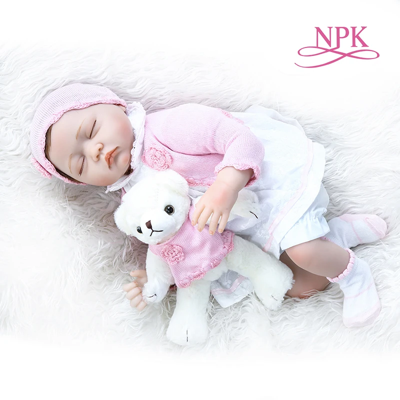 

NPK 55CM 55CM newborn sleeping baby lifelike bebe doll reborn baby handrooted hair soft weighted body adorable doll soft touch