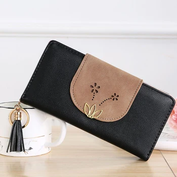

Womens Wallets And Purses Wallet Women Tassel Print Wallets Long Multi-card Position Button Bag Female Zipper Phone Bag