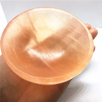 

Natural Moroccan Red Gypsum Round Bowl Original Stone Grinding Round Bowl Crystal Handicraft Ornament Spiritual Degaussing Bowl