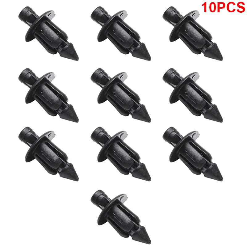 Lot De 10 Rivets Plastique Push-fit 6 Mm - Pour Carénage Moto Honda, Yamaha, Suzuki, Kawasaki - Noir, Haute Qualité