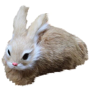 

15Cm Mini Realistic Cute Plush Rabbits Fur Lifelike Animal Easter Bunny Simulation Rabbit Toy Model Birthday Gift
