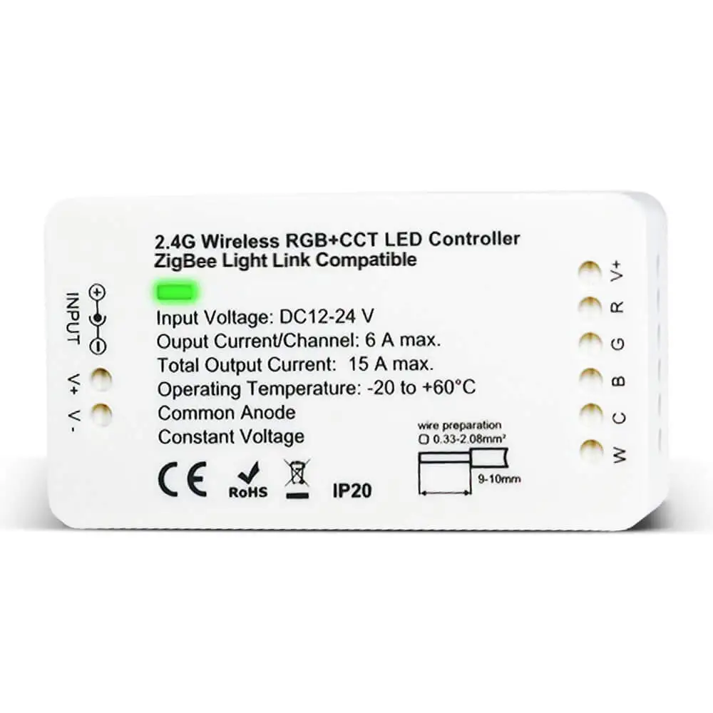 Smart Zigbee RGBCCT контроллер полосы, совместимый с Hue мост Amazon Echo Plus Alexa и облегчающий хаб приложение и голос JK403