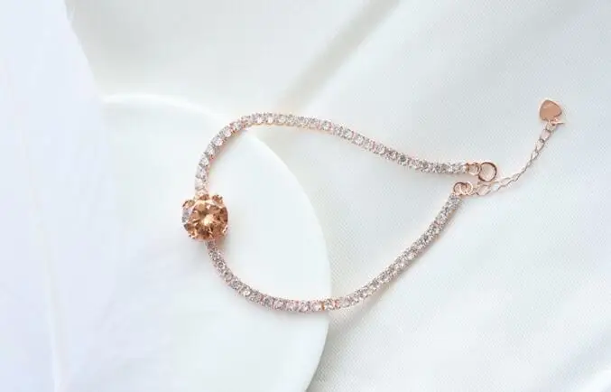 

YTF302 S925 Silver Zircon Bracelet Birthday Party Gift for Wedding Ladies