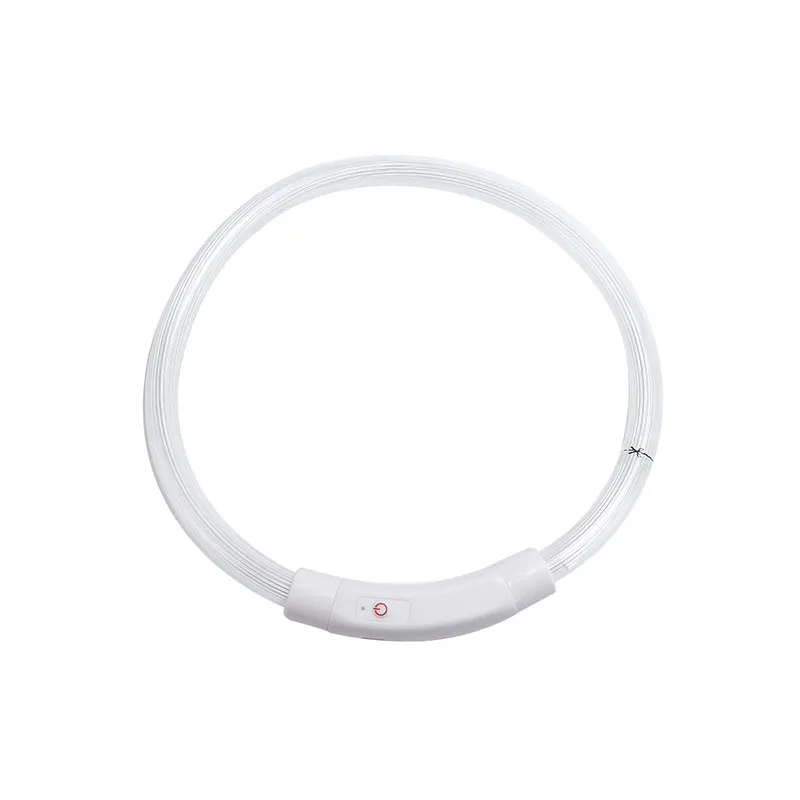 White USB ошейник для собак перезаряжаемый светодиодный светящийся ночной ошейник для собак ошейник для щенков с батареей продукт для домашних животных - Цвет: White