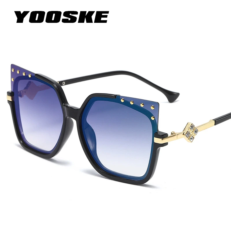 YOOSKE солнцезащитные очки кошачий глаз Для женщин роскошный алмаз большие оправы