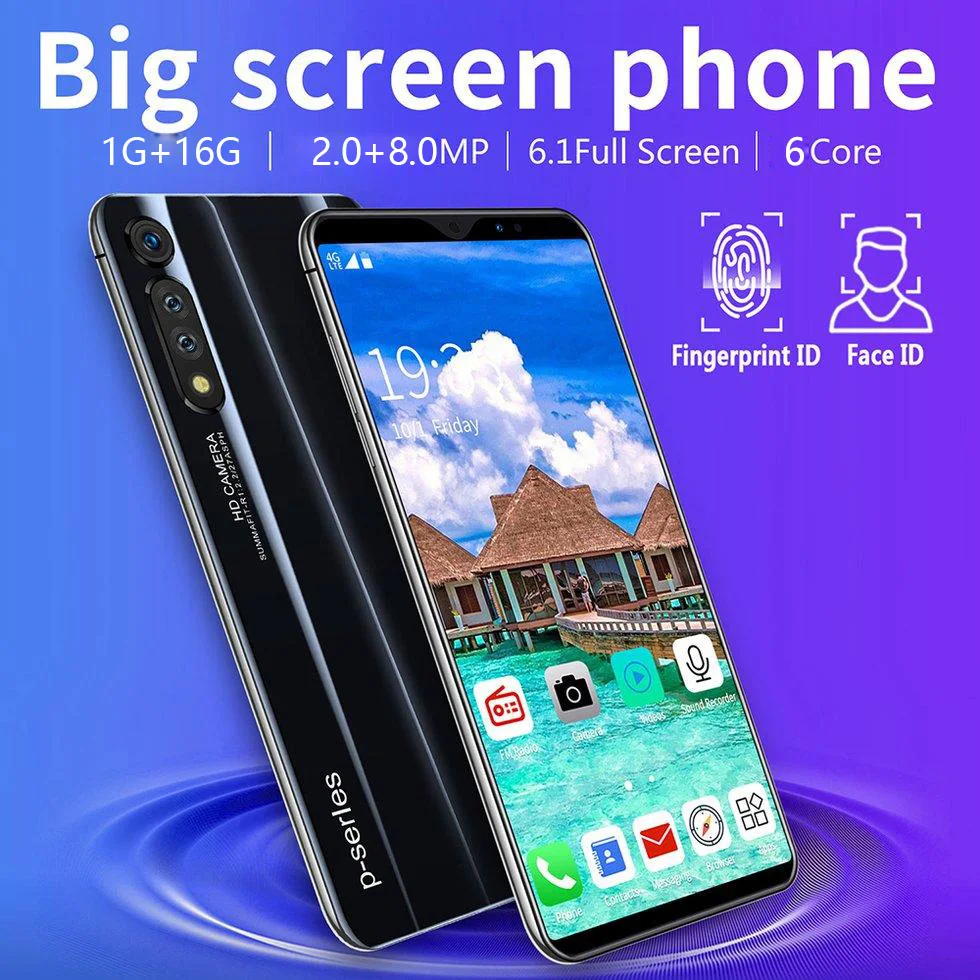 SOYES P41 Mobile Phone Android Face Unlock ID Fingerprint 2 Sim card 6.1inch RAM 1GB ROM 16GB phone New Camera Wifi Smartphone