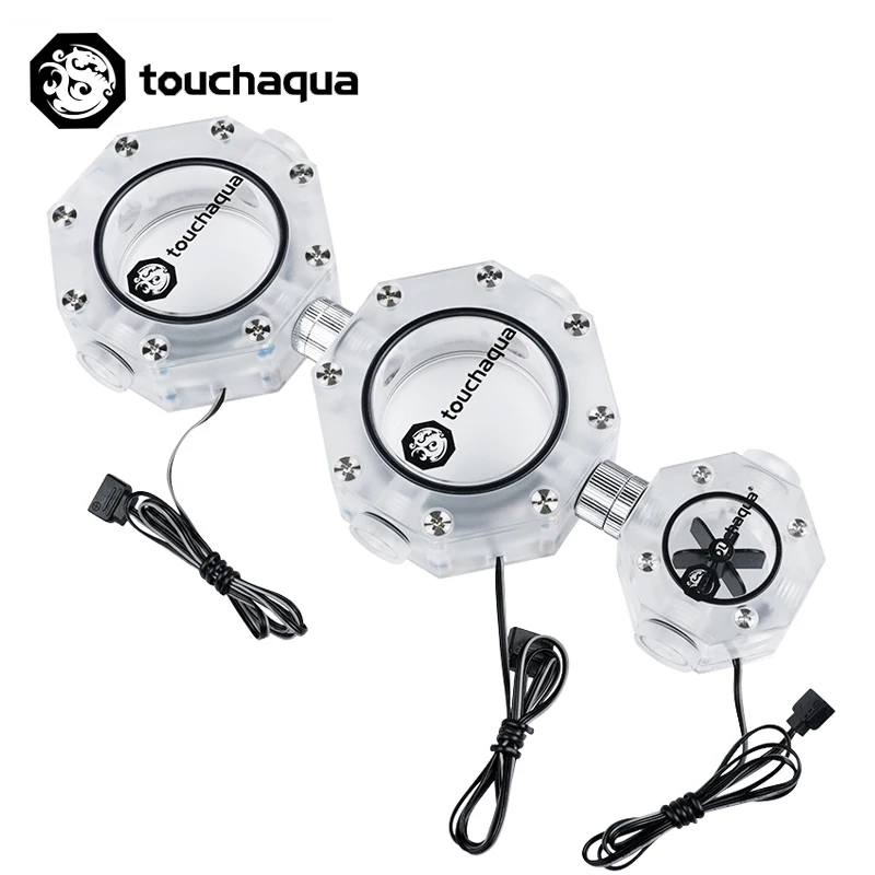 

Bitspower Touchaqua Octagonal Water Tank Dual Kit Digital RGB With 2pcs Water Tank With Flower 5V Input Power,TA-WTODP-DRGB