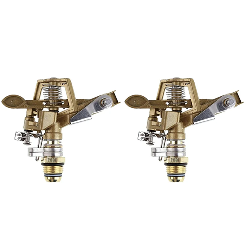 

HOT 2 Packs 1/2 inch Alloy Sprinklers, Heavy-Duty Impact Sprinklers, Sprinkler Irrigation Sprinklers, for Garden Watering
