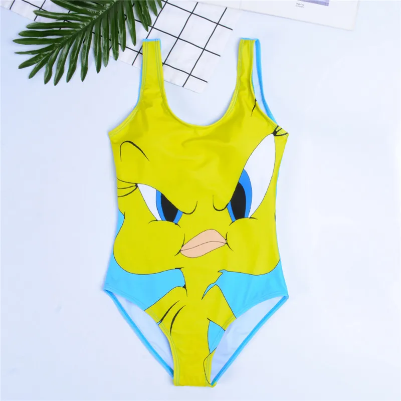 JCSWIM, сдельный Купальник для женщин, мультяшный принт,, сексуальный бикини, купальник, пляжная одежда, купальник, Женский Бразильский бикини-боди - Цвет: Cartoon-4