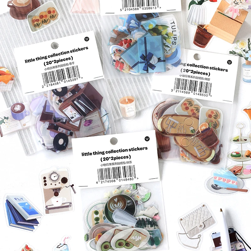 8 paquetes/lote de pegatinas pequeñas de serie retro, DIY para mascotas - AliExpress Suministros para oficina y