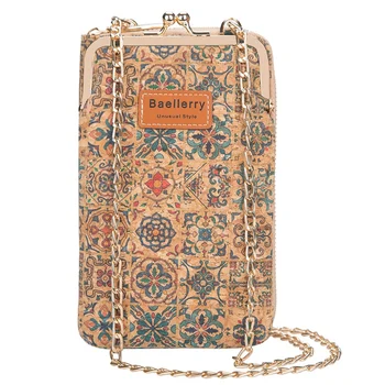 

Baellerry Cork Ladies Long Wallet Large Capacity Fashion Mobile Phone Bag Shoulder Messenger Bag